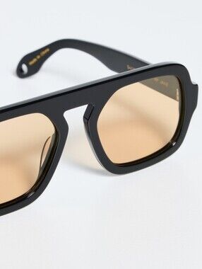 Elisa Johnson - Jane Sunglasses - Black With Amber Lenses